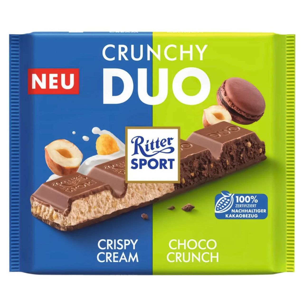 Шоколад Ritter Sport Crunchy Duo какао-крем фундук печиво 218г